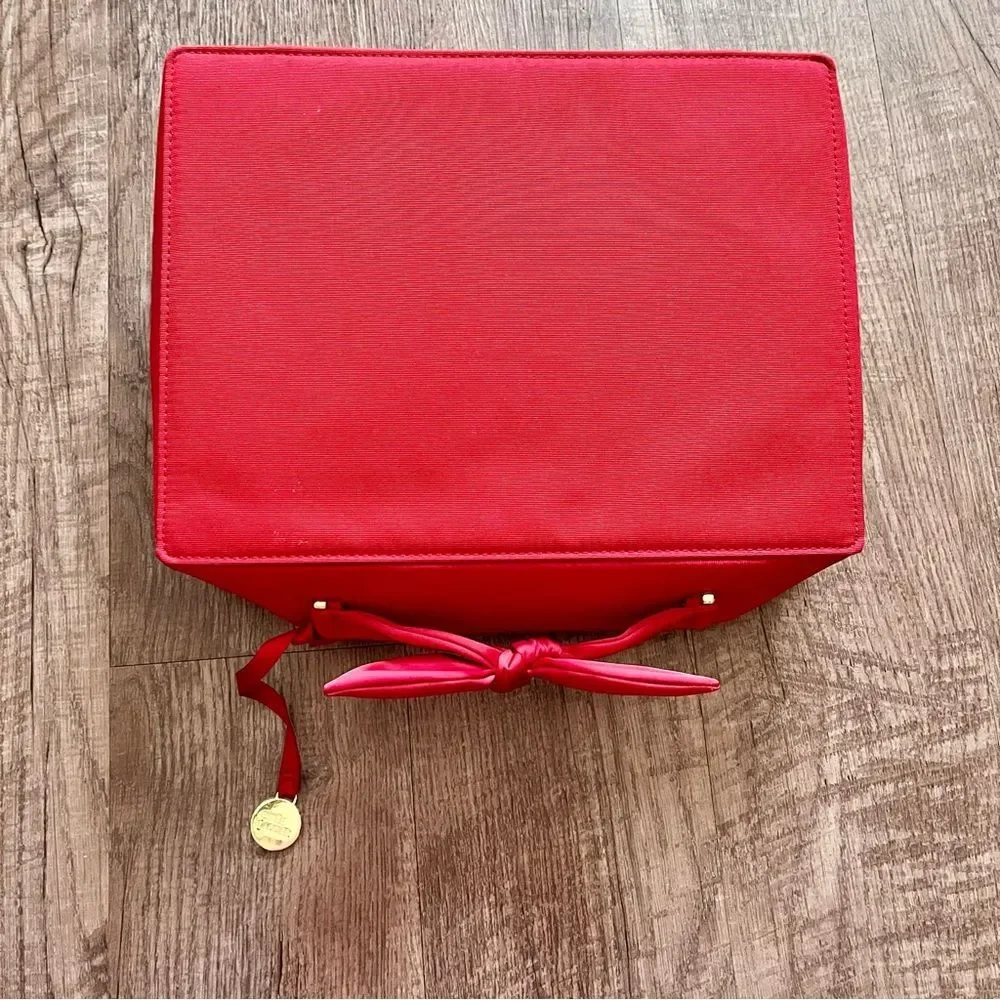 Estée Lauder Red & Pink Quilted Cosmetic Bag Large Travel